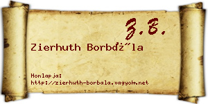 Zierhuth Borbála névjegykártya